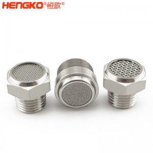 不锈钢粉末/丝网烧结平头消音器_降噪气动消声器