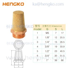 厂家供应HSBE 型烧结铜气动空气消声器1″ 1/2″气动设备发动机降噪